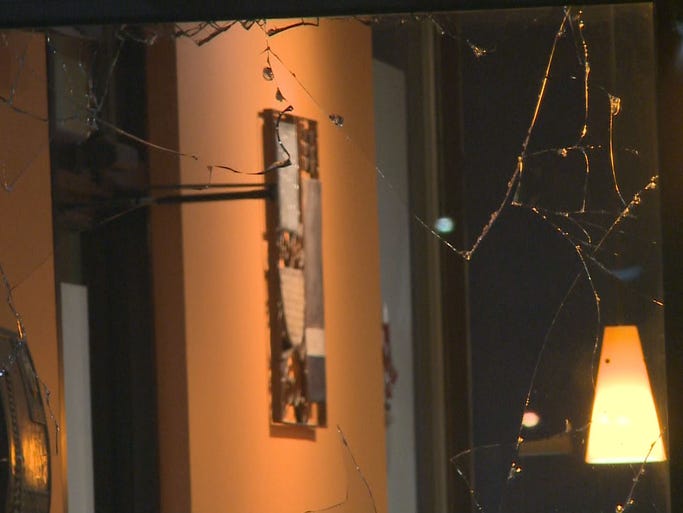 Numerous businesses and vehicles were damaged during Sunday nights looting and unrest in Ferguson.