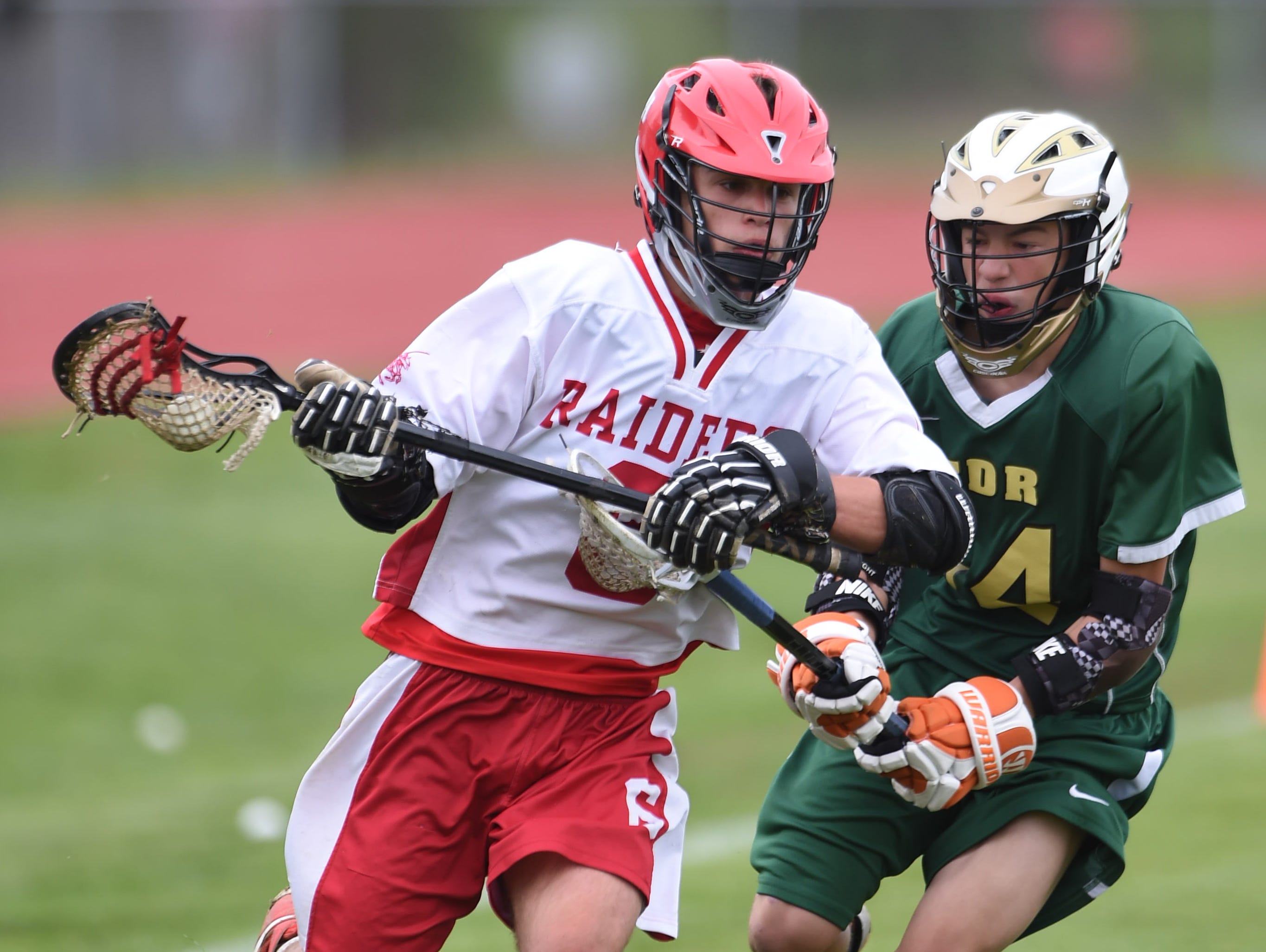 Red Hook's Owen Sagerman breaks from FDR's Griffin Pelish during Tuesday's game at Red Hok.