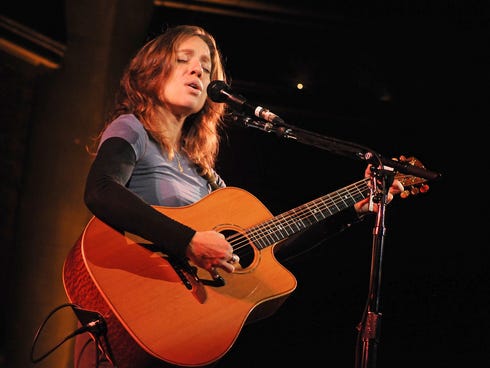 Ani DiFranco performs on stage at the Union Chapel on Jan. 10, 2012, in London.