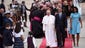 Pope Francis walks the red carpet with President Obama