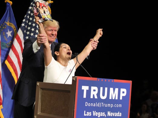 Trump invites Myriam Witcher, 35, of Las Vegas on the