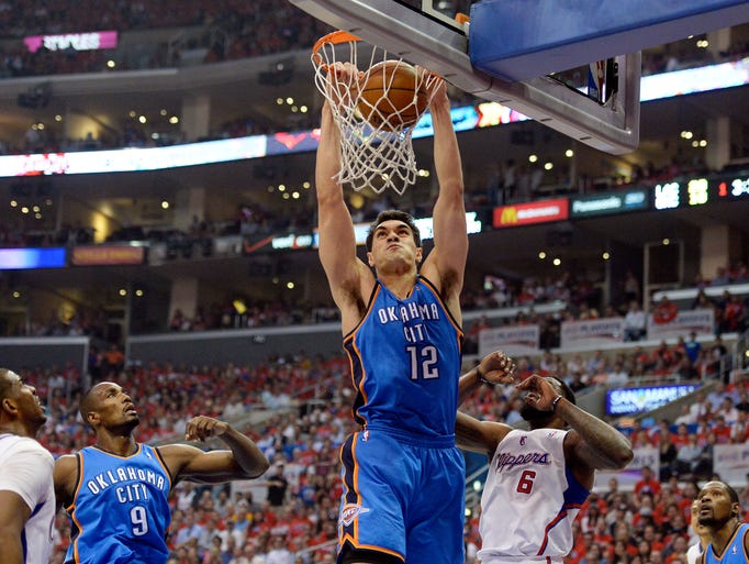 13. Thunder C Steven Adams: The 7-foot rookie already has become one of the NBA's peskiest players and brings a ton of energy when he comes in.
