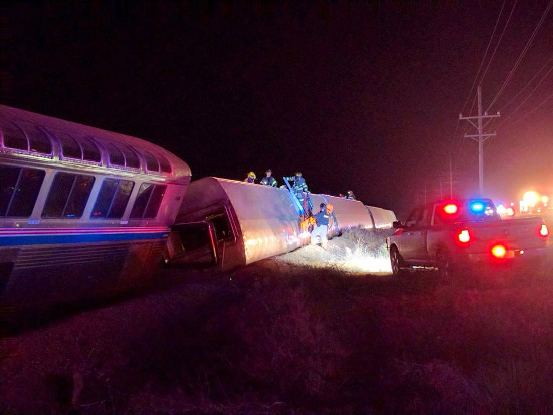 Amtrak train derails in Kansas; 20 taken to hospitals