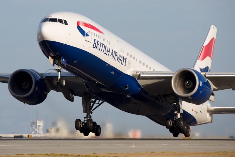 A British Airways Boeing 777 takes off from San Francisco