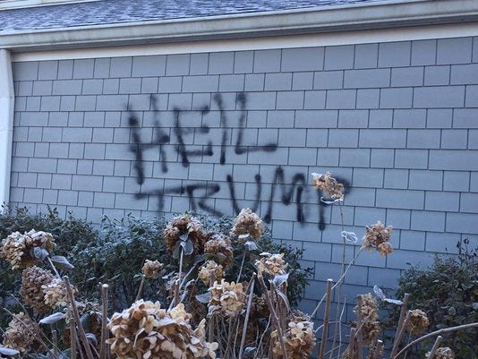 'Heil Trump' church graffiti was 'false flag'
