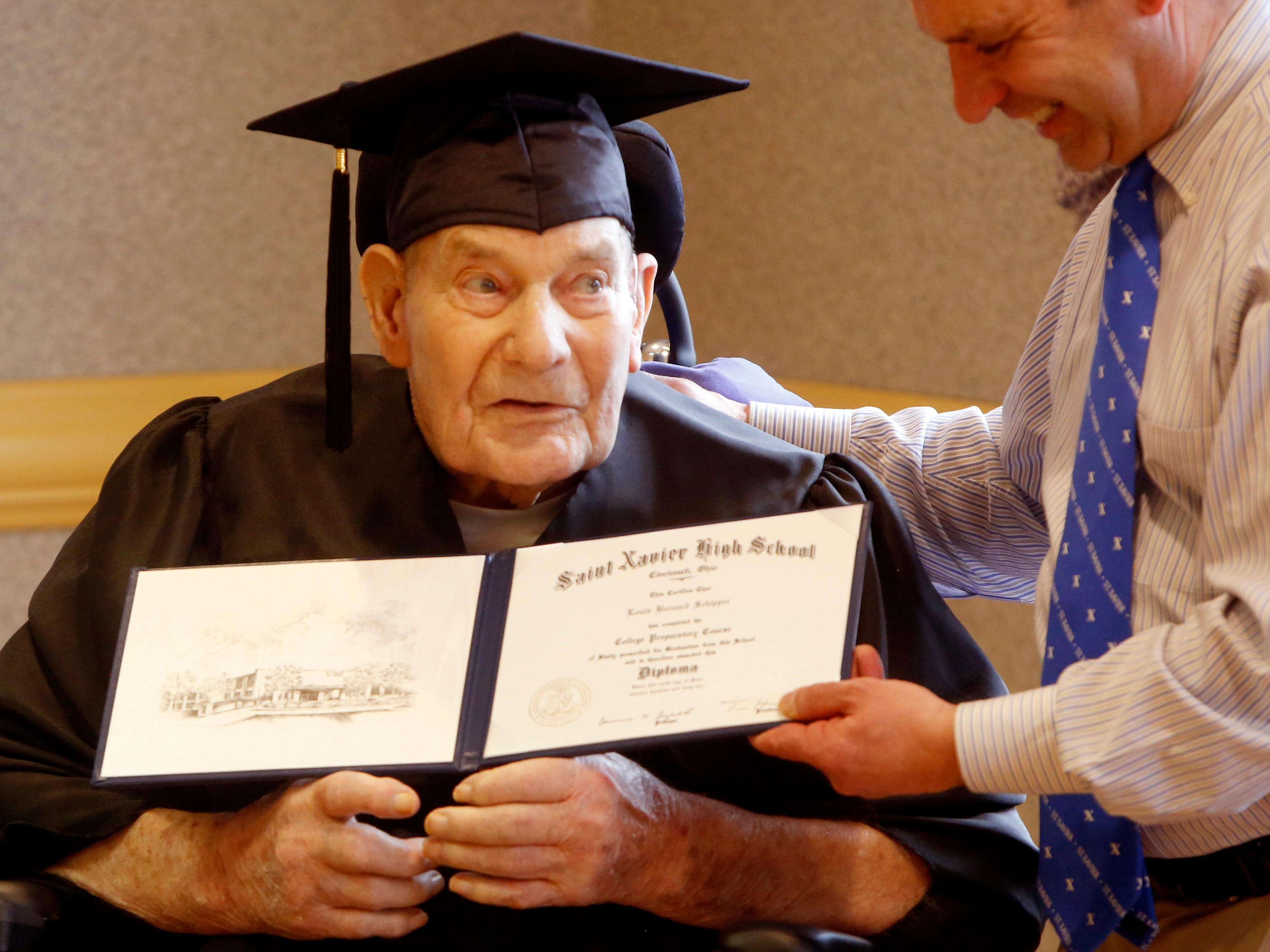 90-year-old man receives his high school diploma