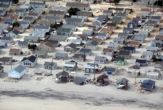 Seaside Heights covered in sand.
