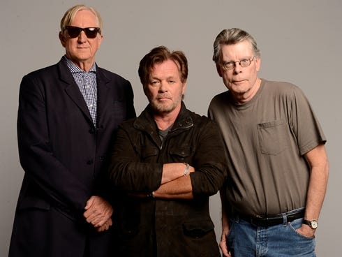 T Bone Burnett, John Mellencamp, Stephen King (l-r).  the Stephen King/John Mellencamp musical.  John Mellencamp, Stephen King and T-Bone Burnett have opted for a novel approach to getting their new musical more exposure. They are taking the show, Gh