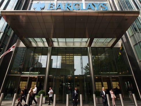 The Canary Wharf headquarters of Barclays Bank.