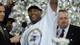 Ray Lewis celebrates after the Ravens won Super Bowl XXXV. Lewis was named theSuper Bowl MVP.