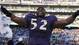 Ravens linebacker Ray Lewis celebrates Baltimore's 26-20 victory over Cincinnati.