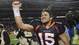 Broncos quarterback Tim Tebow celebrates after beating the Steelers 29-23 in overtime of an NFL wild card playoff game on Jan. 8, 2012, in Denver. Tebow's 80-yard touchdown pass to Demaryius Thomas on the first play of the extra period clinched the victory.