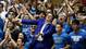 Duke fans get pumped up in their game against the Florida Gulf Coast Eagles during the first half at Cameron Indoor Stadium.