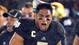 Notre Dame Fighting Irish linebacker Manti Te'o (5) celebrates after Notre Dame defeated the Stanford Cardinal 20-13 in overtime at Notre Dame Stadium.