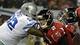 Atlanta Falcons quarterback Matt Ryan rolls out as guard Peter Konz blocks Dallas Cowboys nose tackle Josh Brent during the first half of an NFL football game, Sunday, Nov. 4, 2012.