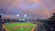 A double rainbow shines over AT&T park during the first inning between the San Francisco Giants and the Arizona Diamondbacks on September 5, 2012.