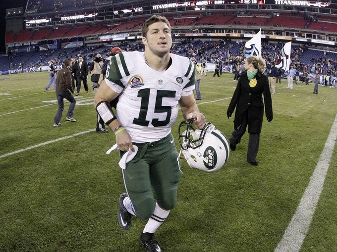 Given Tim Tebow's lack of playing time and the fact he was passed over by third-string quarterback Greg McElroy to start  against the Chargers, will Tebow and the Jets be parting ways after the 2012?