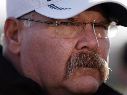 Andy Reid on Philadelphia Eagles Coach Andy Reid Listens To A Question During A