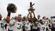 Ohio Bobcats players celebrate with the Independence Bowl trophy after beating Louisiana Monroe Warhawks in the Independence Bowl at Independence Stadium. Ohio won 45-14.