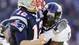 Baltimore Ravens linebacker Ray Lewis (52) pressures New England Patriots quarterback Tom Brady (12) during the first half of the 2010 AFC Wild Card playoff game at Gillette Stadium.