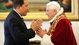 President Chavez meets Pope Benedict XVI on May 11, 2006, in Vatican City.