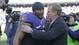Lewis shares a moment with NFL Commissioner Roger Goodell before his final home game.