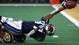 XXXIV: On the game's final drive, with the Titans trailing the Rams 23-16, Tennessee drove all the way to the 10-yard line with 6 seconds remaining. And on the final play, Steve McNair threw a pass short of the end zone to Kevin Dyson, who was tackled by Mike Jones 1 yard short of the goal line. Easily the most dramatic, heart-breaking ending in Super Bowl history.