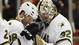Jan. 22: Dallas Stars center Vernon Fiddler congratulates Kari Lehtonen after his victory against the Detroit Red Wings. Lehtonen made 39 saves and was denied a shutout when Damien Brunner scored with seconds left.