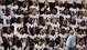 Members of the Baltimore Ravens are arranged for a team photo during media day in preparation for Super Bowl XLVII against the San Francisco 49ers at the Mercedes-Benz Superdome.