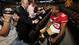 San Francisco 49ers wide receiver Mario Manningham is interviewed during media day in preparation for Super Bowl XLVII against the Baltimore Ravens at the Mercedes-Benz Superdome.