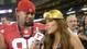 Deportes reporter Mireya Gisales interviews San Francisco 49ers nose tackle Isaac Sopoaga (90) during media day in preparation for Super Bowl XLVII against the Baltimore Ravens at the Mercedes-Benz Superdome.