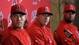Los Angeles Angels players, from left, Josh Hamilton, Mike Trout and Albert Pujols attend a news conference in Tempe, Ariz.