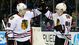 Game 10: Feb. 6 at San Jose. The Sharks scored two quick goal, but the Blackhawks rallied. Patrick Kane, right, scored the winner in the second period. Score: 5-3 Blackhawks