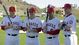 Los Angeles Angels' Mark Trumbo, left to right, Mike Trout, Albert Pujols and Josh Hamilton pose for photographers during photo day.