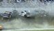 NASCAR Nationwide Series drivers Nelson Piquet Jr (30) , Kyle Larson (32) and Brad Keselowski (22) are involved in a final lap crash during the DRIVE4COPD 300 at Daytona International Speedway.