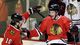 Game 17: Feb. 22 at Chicago. San Jose's Patrick Marleau scored with 15 seconds left in the first period, but once again, the Blackhawks rallied. Viktor Stalberg scored a bad-angle goal in the second and Brandon Saad (right) scored a short-handed goal in the third. Score: 2-1 Blackhawks.