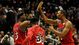 Game 8: Feb. 20 at Atlanta Hawks. It was balance all the way for the first game after the All-Star break, with LeBron James, left, throwing in 24 points and others such as Chris Bosh and Norris Cole chipping in. Shane Battier had 17 in making five of eight three-pointers off the bench. Score: 103-90.
