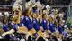 Memphis Tigers cheerleaders perform during the second-round game against St. Mary's Gaels at The Palace at Auburn Hills.