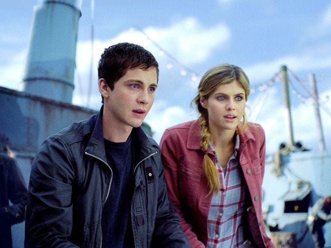 Percy Jackson (Logan Lerman) and Annabeth Chase (Alexandra Daddario) continue to show chemistry in 'Percy Jackson: Sea of Monsters.' "They are the best of friends," says director Thor Freudenthal. "There is deep affection, but they are not a couple. You don't know until the end where the relationship is really headed."