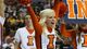 Illinois Fighting Illini cheerleaders perform during the first half of their second-round match-up against the Colorado Buffaloes at the Frank Erwin Center.
