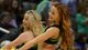 Oregon Ducks cheerleaders perform during Thursday's second-round game against the Oklahoma State Cowboys at HP Pavilion. Oregon defeated Oklahoma State 68-55.