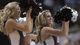 Montana Grizzlies cheerleaders performs during a timeout against the Syracuse Orange.