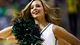 A Michigan State Spartans cheerleader motivates the team during their third-round game against the Memphis Tigers at The Palace at Auburn Hills.