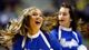 Memphis Tigers cheerleaders urge on their team during their third-round game against the Michigan State Spartans at The Palace at Auburn Hills.