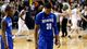 D.J. Stephens of the Memphis Tigers walk off of the court after they lost 70-48 against the Michigan State Spartans in the third round.