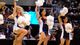 Arizona Wildcats cheerleaders perform in the second half of the game against the Belmont Bruins during the second round.