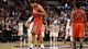 Arizona Wildcats forward Grant Jerrett (33, left) reacts after the semifinals of the West regional of the 2013 NCAA tournament against the Ohio State Buckeyes at the Staples Center. Ohio State defeated Arizona 73-70.
