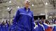 Florida Gulf Coast coach Andy Enfield smiles during a pep rally for the men's basketball team at Alico Arena in Fort Myers, Fla.