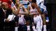 Indiana Hoosiers forward Jeremy Hollowell (left) and guard Remy Abell (23) react on the bench in the second half against the Syracuse Orange during the semifinals of the East regional of the 2013 NCAA tournament at the Verizon Center. Syracuse defeated Indiana 61-50.