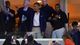 President Obama acknowledges the crowd at the Verizon Center in Washington during the Syracuse-Marquette Elite Eight game.